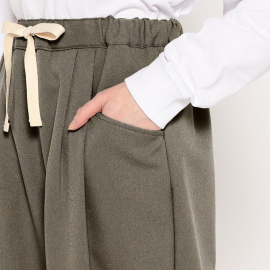 WOMEN'S POLYESTER FLANNEL 2TUCK EASY PANTS