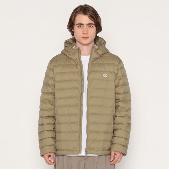 MEN'S NYLON TAFFETA MIDDLE DOWN HOODED JACKET