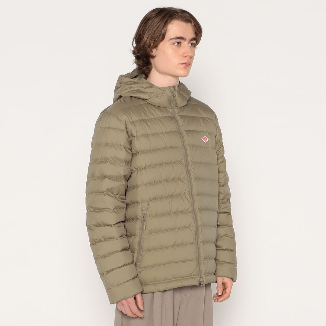 MEN'S NYLON TAFFETA MIDDLE DOWN HOODED JACKET
