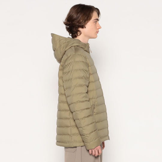 MEN'S NYLON TAFFETA MIDDLE DOWN HOODED JACKET