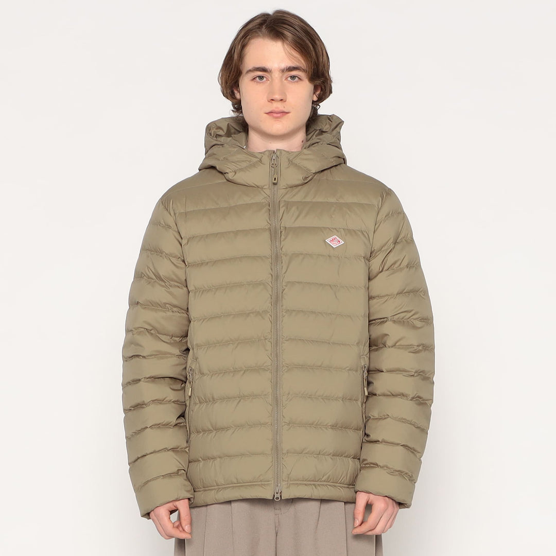 MEN'S NYLON TAFFETA MIDDLE DOWN HOODED JACKET