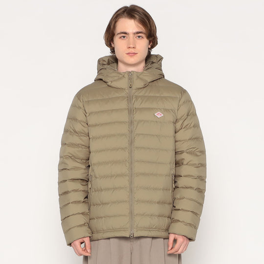 MEN'S NYLON TAFFETA MIDDLE DOWN HOODED JACKET