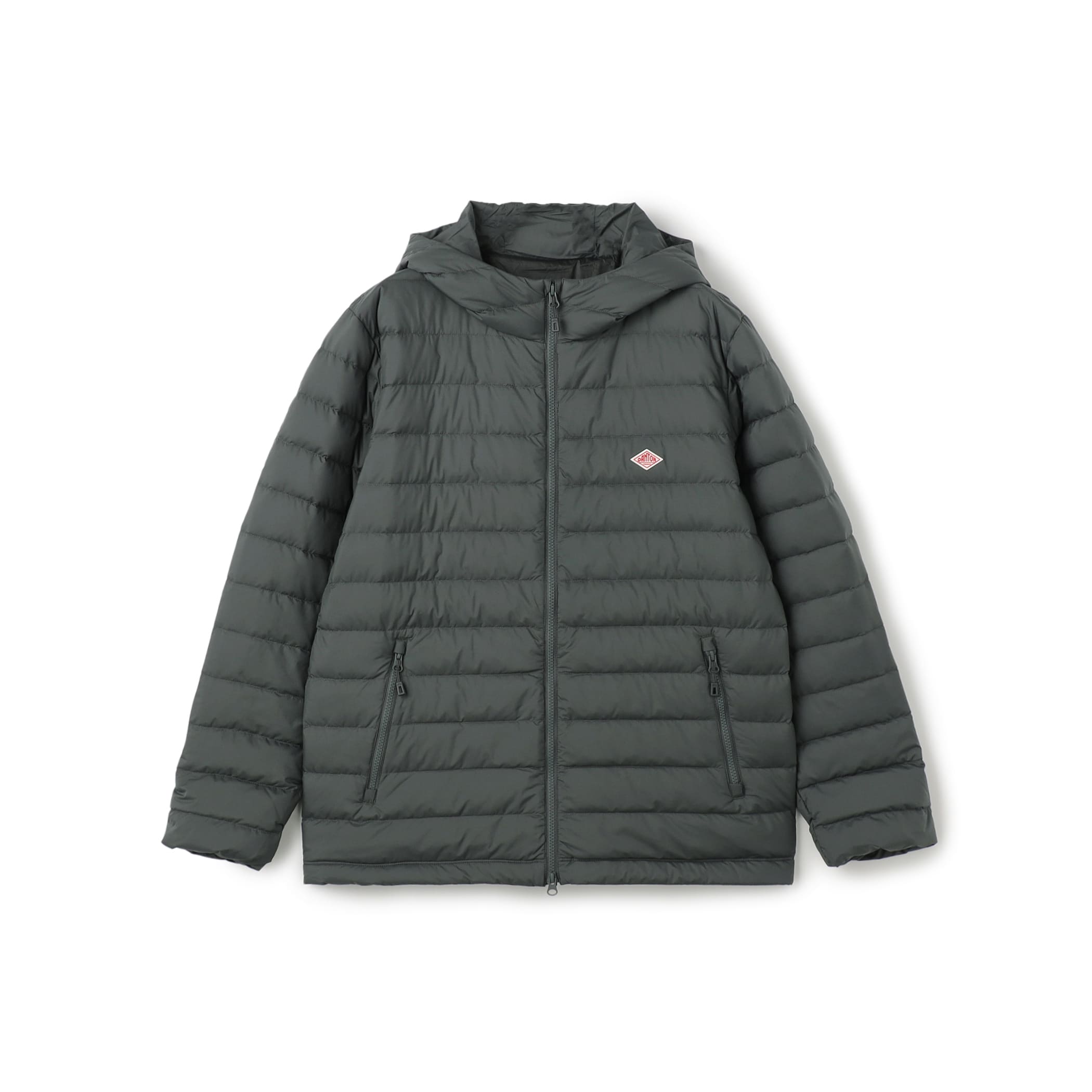 DANTON MEN'S NYLON TAFFETA MIDDLE DOWN HOODED JACKET