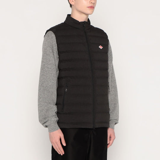 MEN'S WOOL LIKE POLYESTER MIDDLE DOWN STAND COLLAR VEST