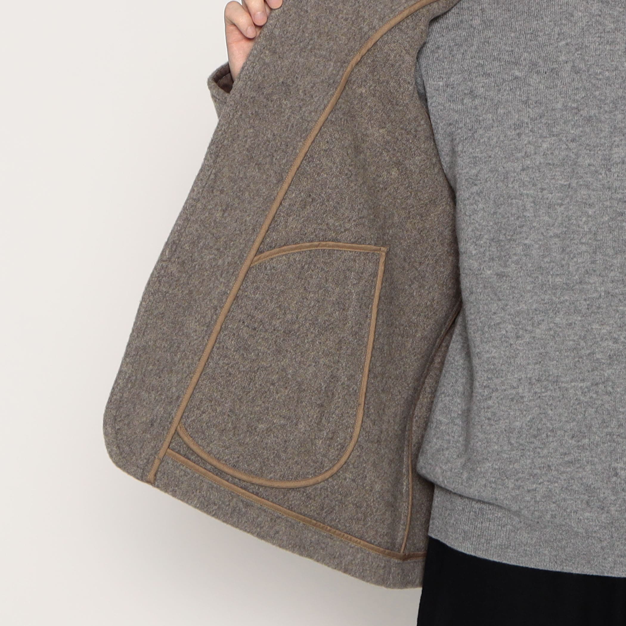 DANTON MEN'S WOOL PILE ROUND COLLAR JACKET