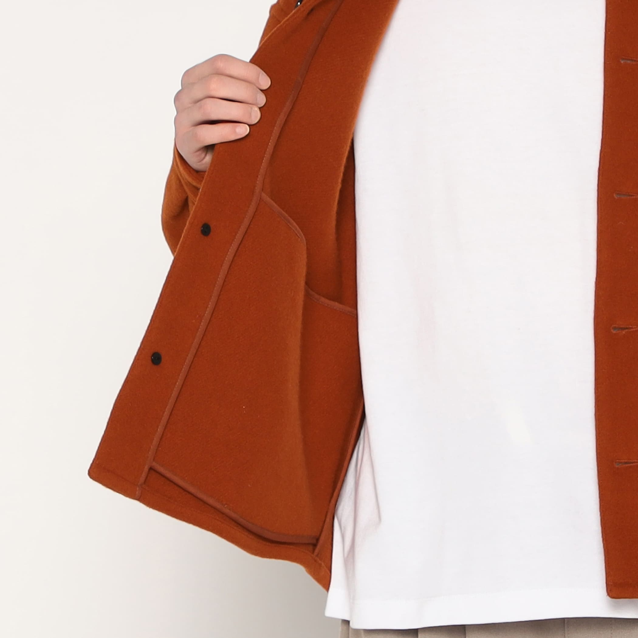 DANTON MEN'S WOOL MELTON SHIRT JACKET