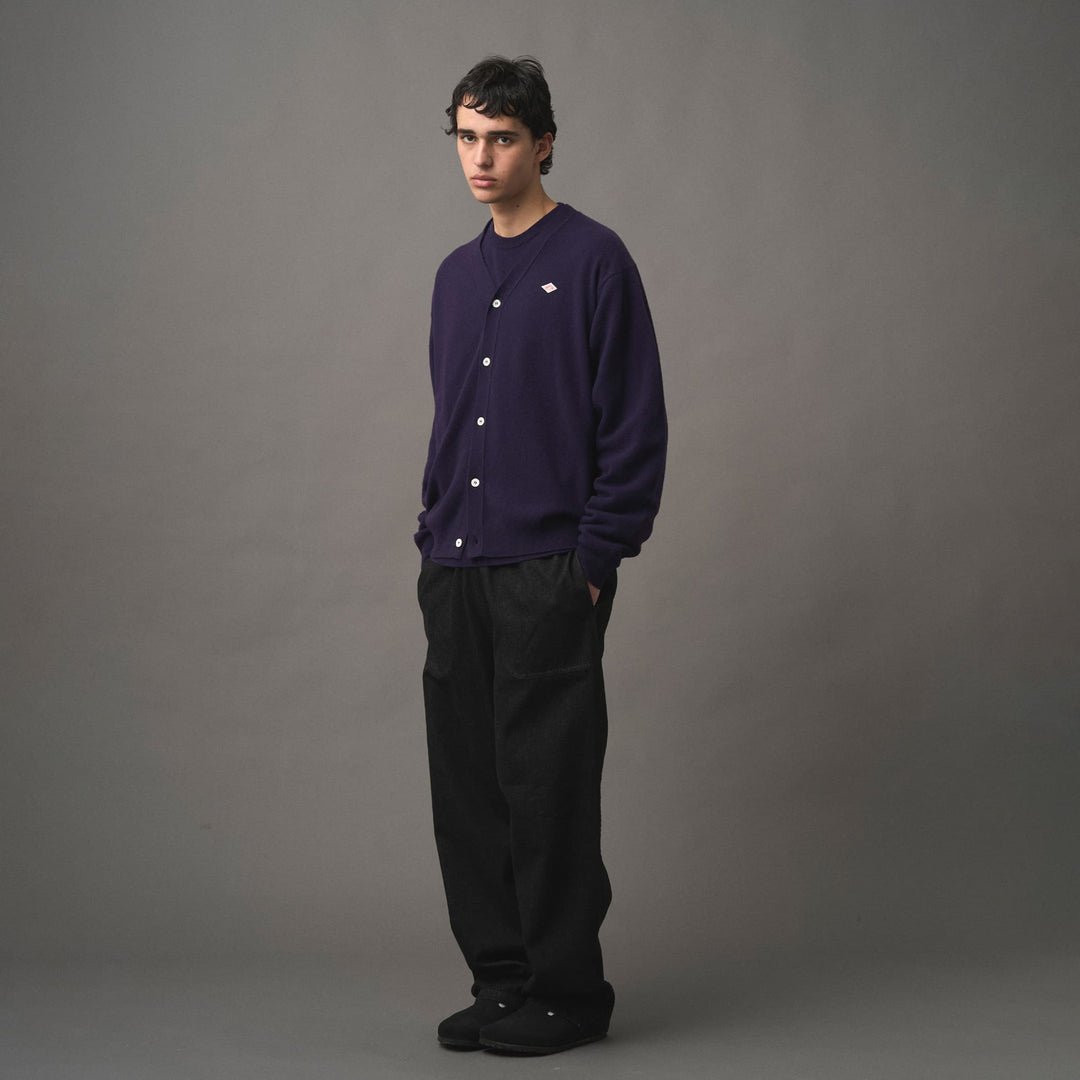 MEN'S LAMBSWOOL V-NECK KNIT CARDIGAN