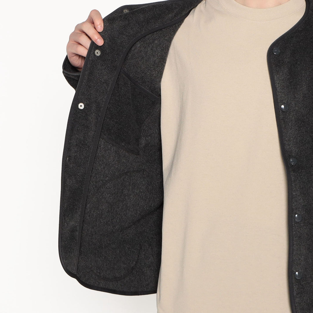 MEN'S FLEECE COLLARLESS JACKET