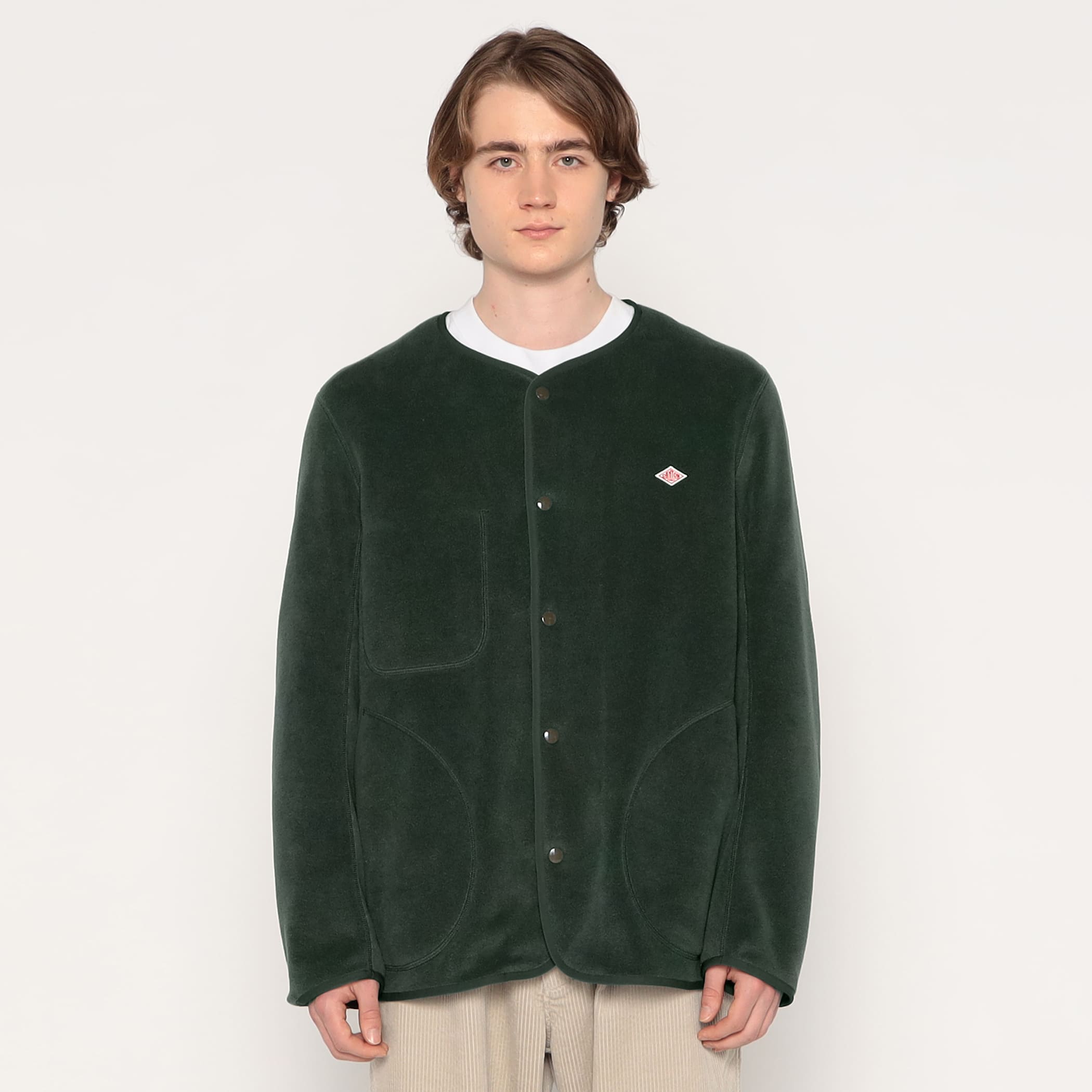 タグ付き！！DANTON COLLARLESS JACKET DANTON MEN'S FLEECE COLLARLESS JACKET