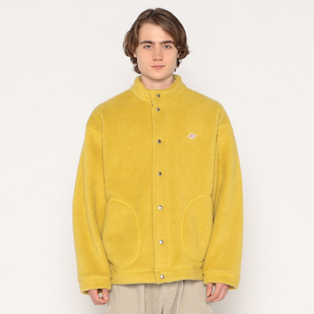 MEN'S DOUBLE FACE BOA STAND COLLAR CARDIGAN