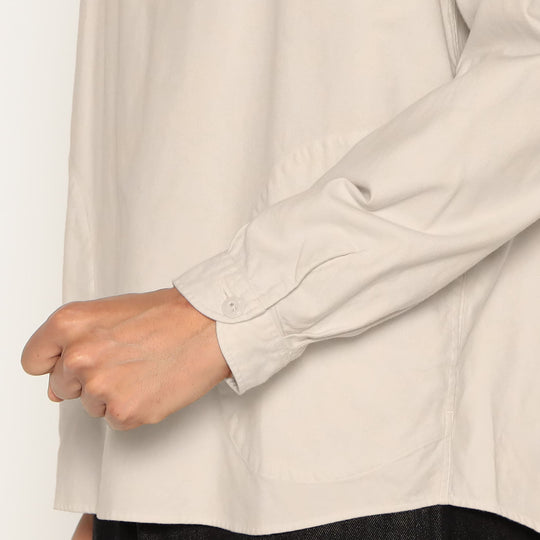 MEN'S COTTON FLANNEL ROUND COLLAR PULLOVER SHIRT