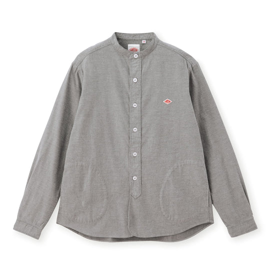 MEN'S COTTON FLANNEL BAND COLLAR SHIRT