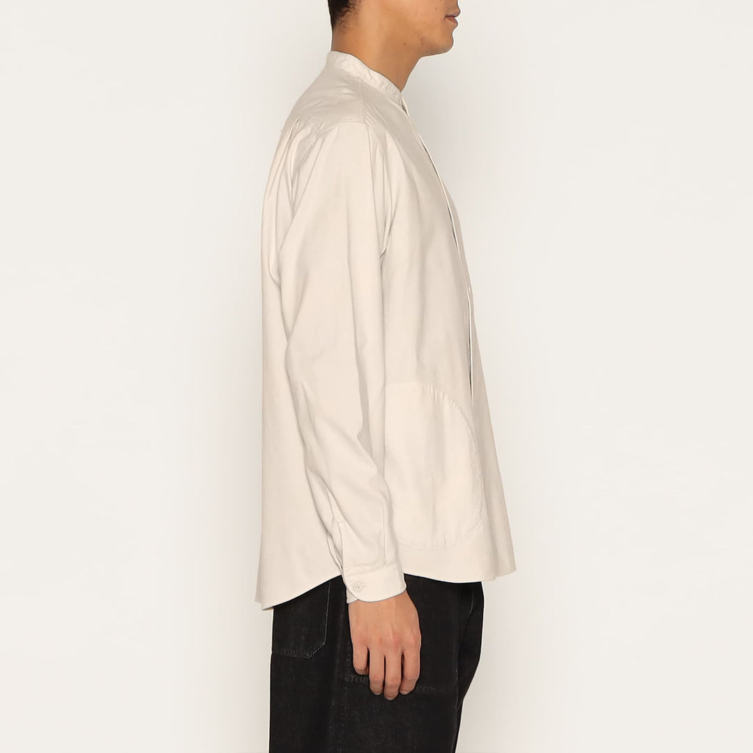 MEN'S COTTON FLANNEL BAND COLLAR SHIRT