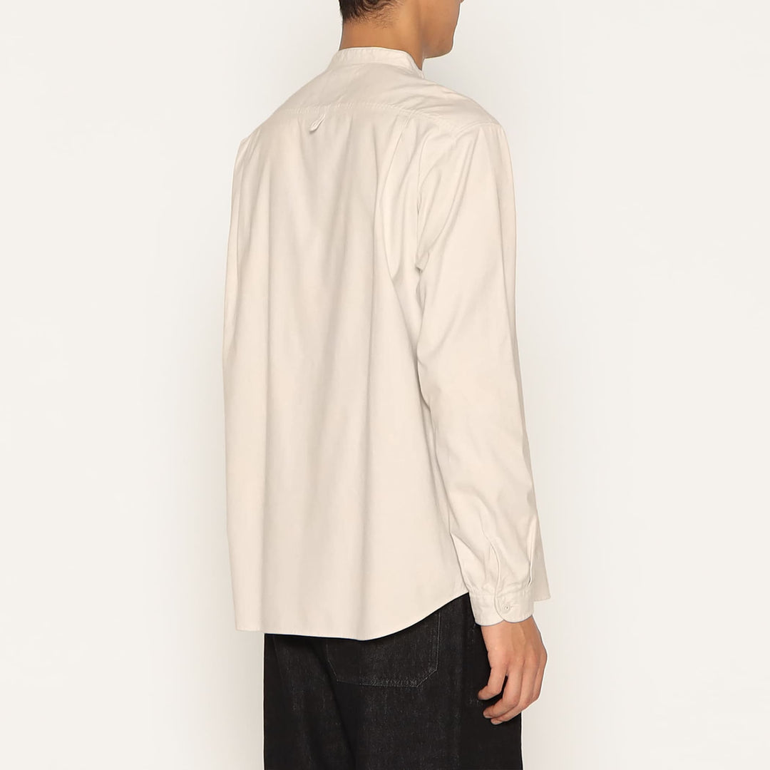 MEN'S COTTON FLANNEL BAND COLLAR SHIRT