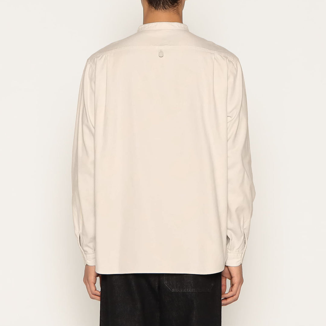 MEN'S COTTON FLANNEL BAND COLLAR SHIRT