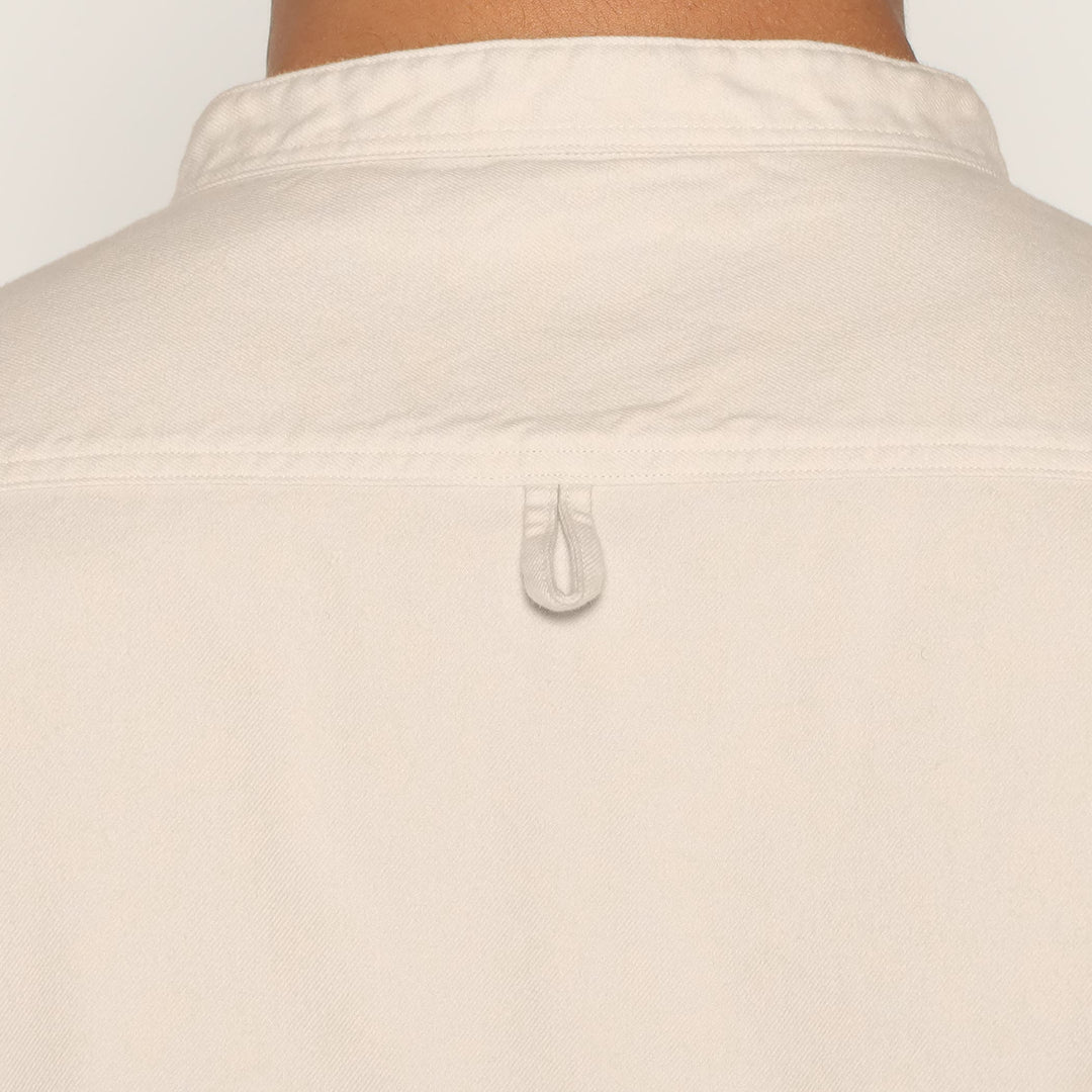 MEN'S COTTON FLANNEL BAND COLLAR SHIRT