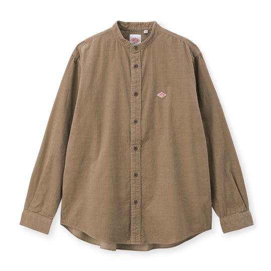 MEN'S CORDUROY BAND COLLAR SHIRT