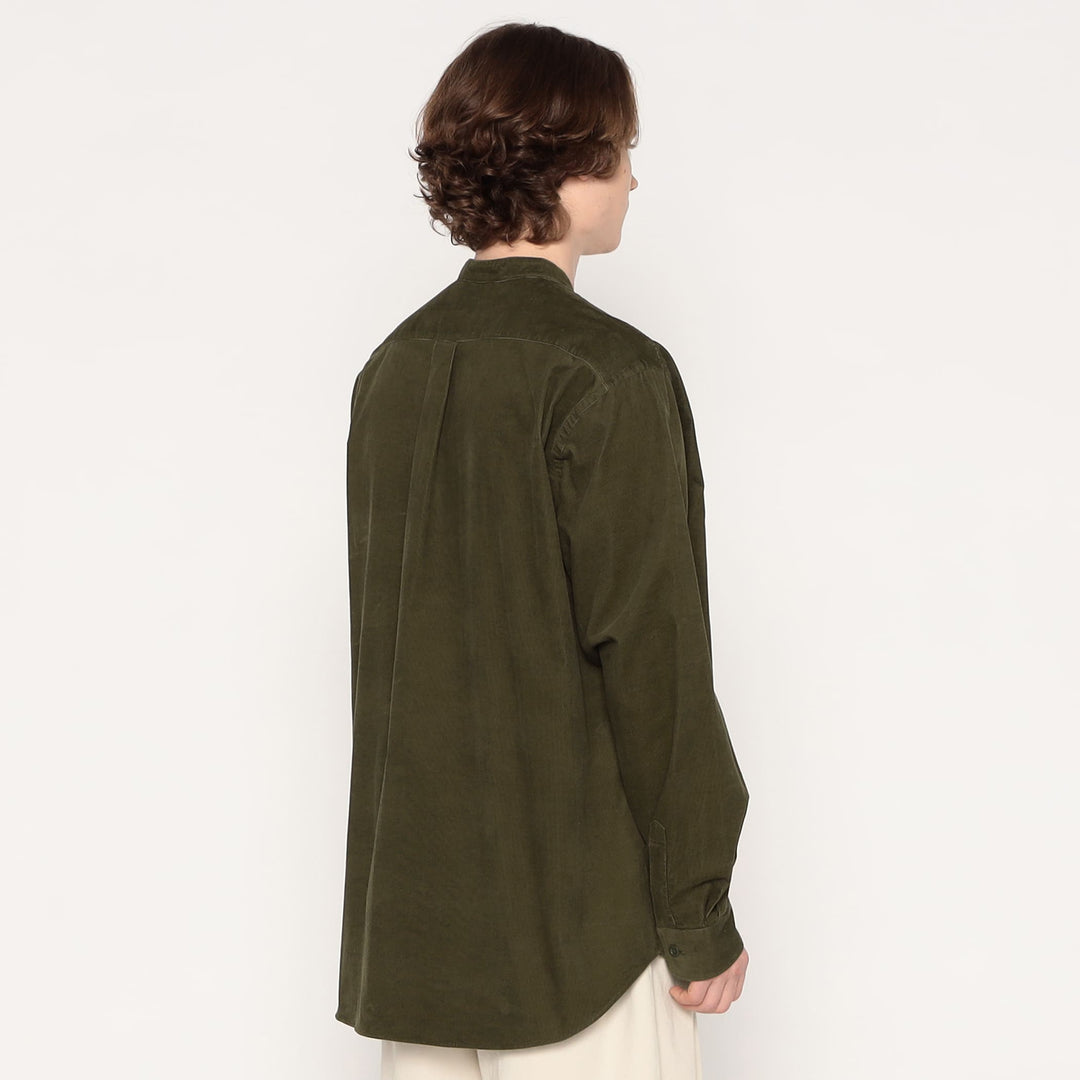 MEN'S CORDUROY BAND COLLAR SHIRT