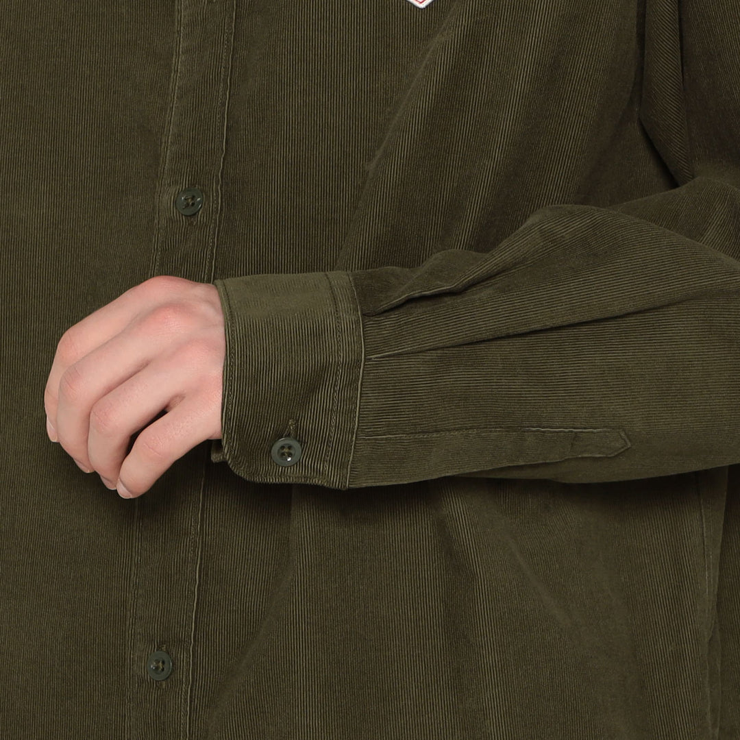 MEN'S CORDUROY BAND COLLAR SHIRT