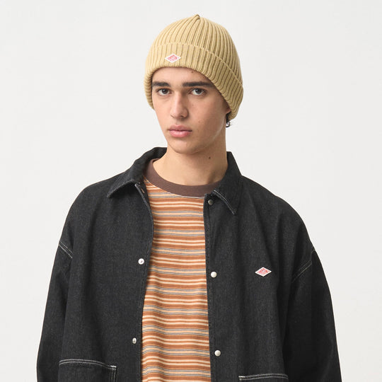 WOOL RIB KNIT BEANIE