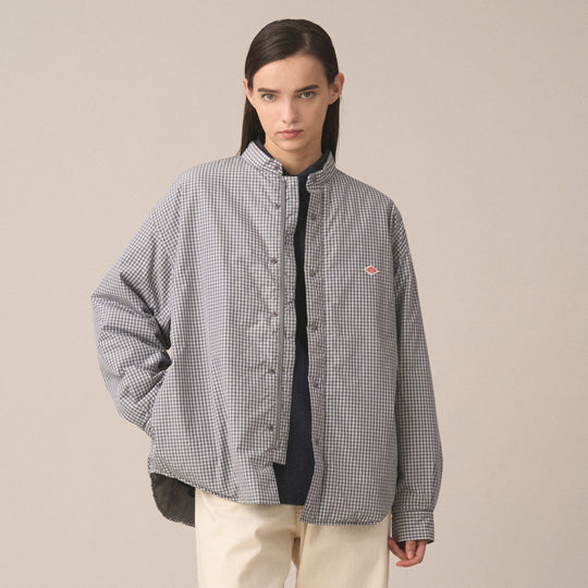 Women's Insulation Stand Collar Shirt Jacket Plaid