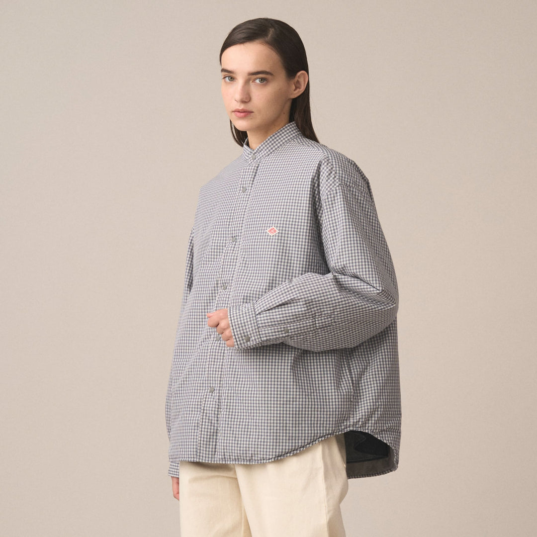 Women's Insulation Stand Collar Shirt Jacket Plaid