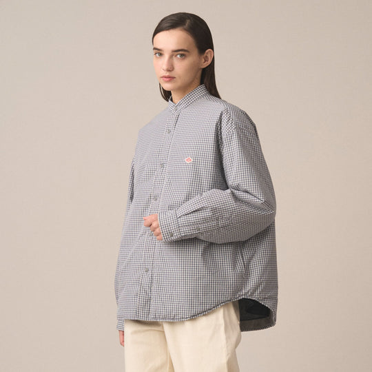 Women's Insulation Stand Collar Shirt Jacket Plaid