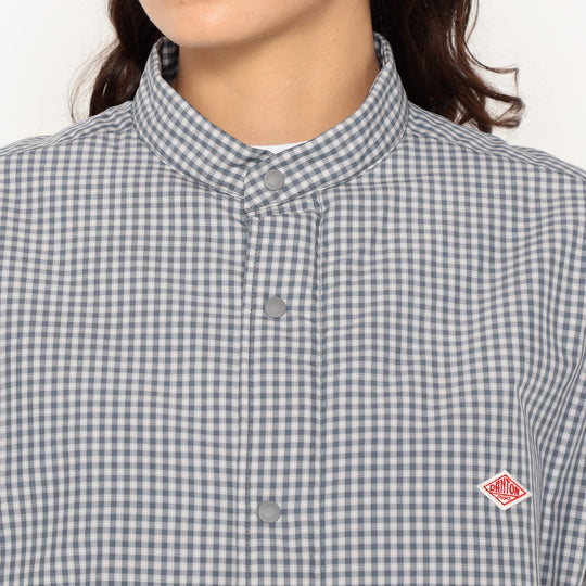 Women's Insulation Stand Collar Shirt Jacket Plaid