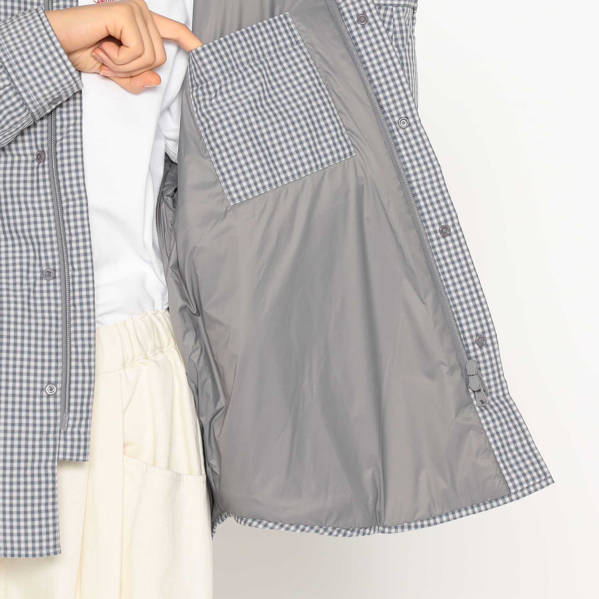 DANTON Women's Insulation Stand Collar Shirt Jacket Plaid