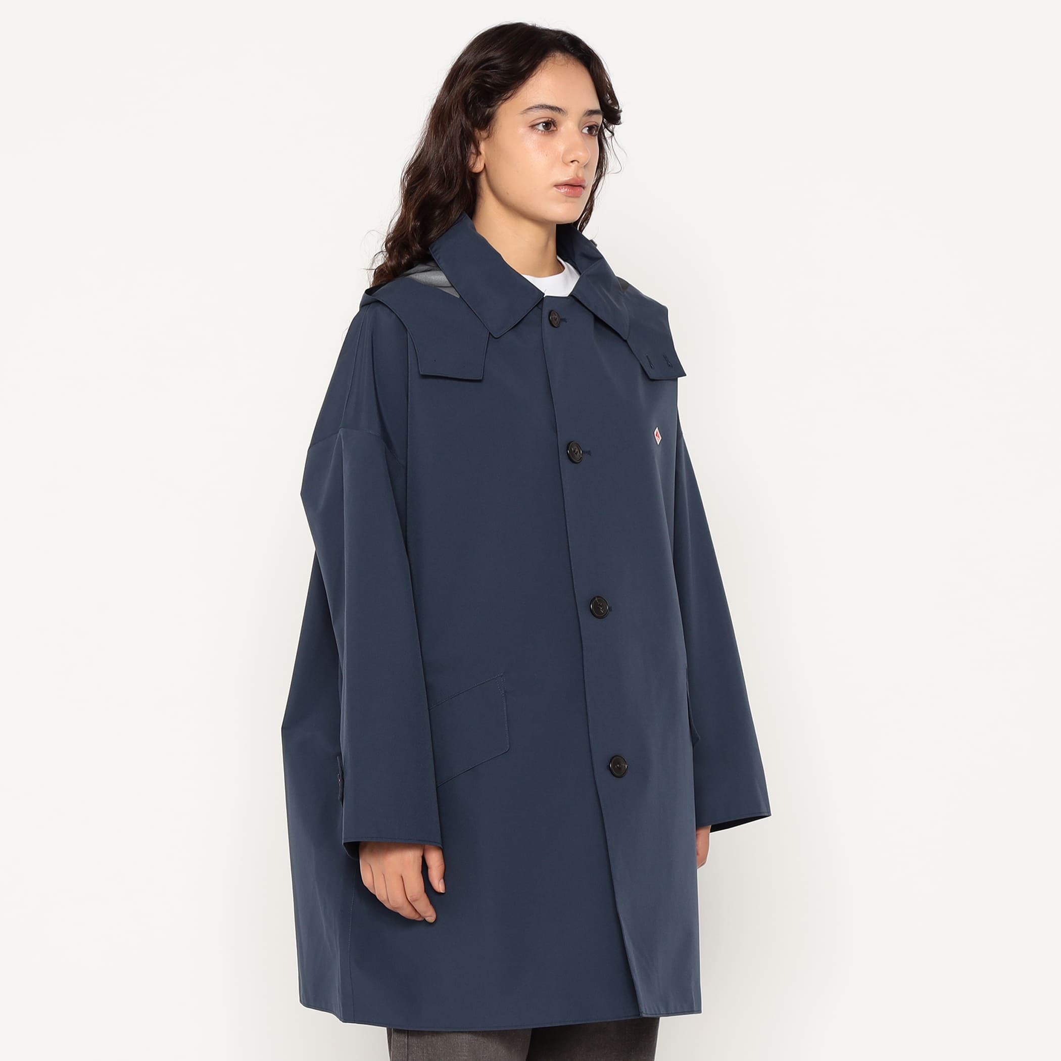 DANTON Women's 3-Layer Cloth Hooded Balmacaan Coat