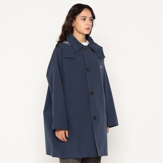 Women's 3-Layer Cloth Hooded Balmacaan Coat