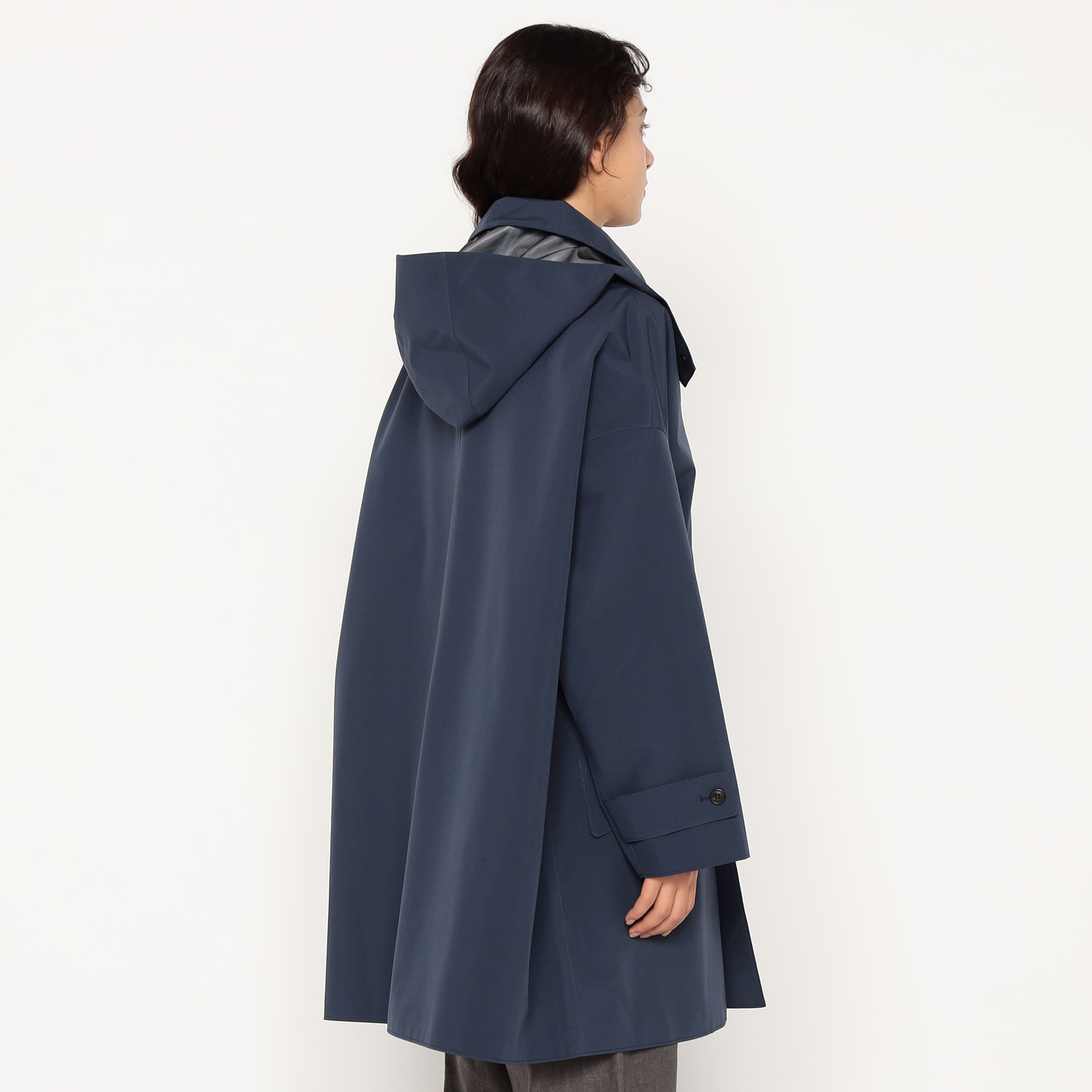 DANTON Women's 3-Layer Cloth Hooded Balmacaan Coat