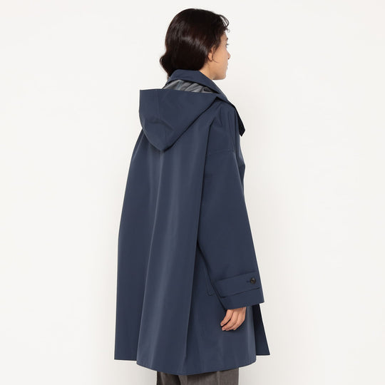 Women's 3-Layer Cloth Hooded Balmacaan Coat