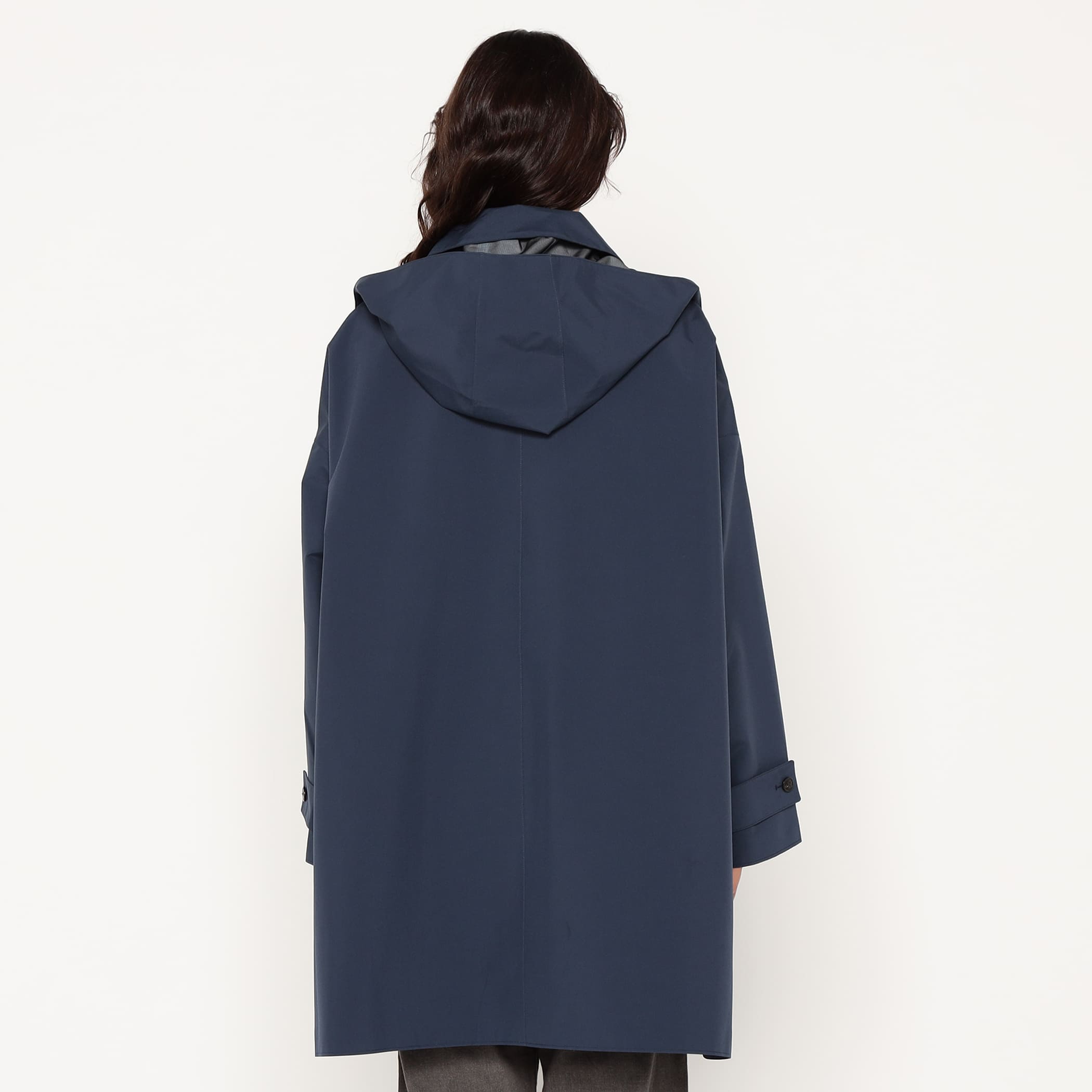 DANTON Women's 3-Layer Cloth Hooded Balmacaan Coat