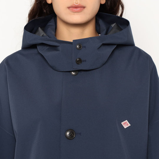 Women's 3-Layer Cloth Hooded Balmacaan Coat