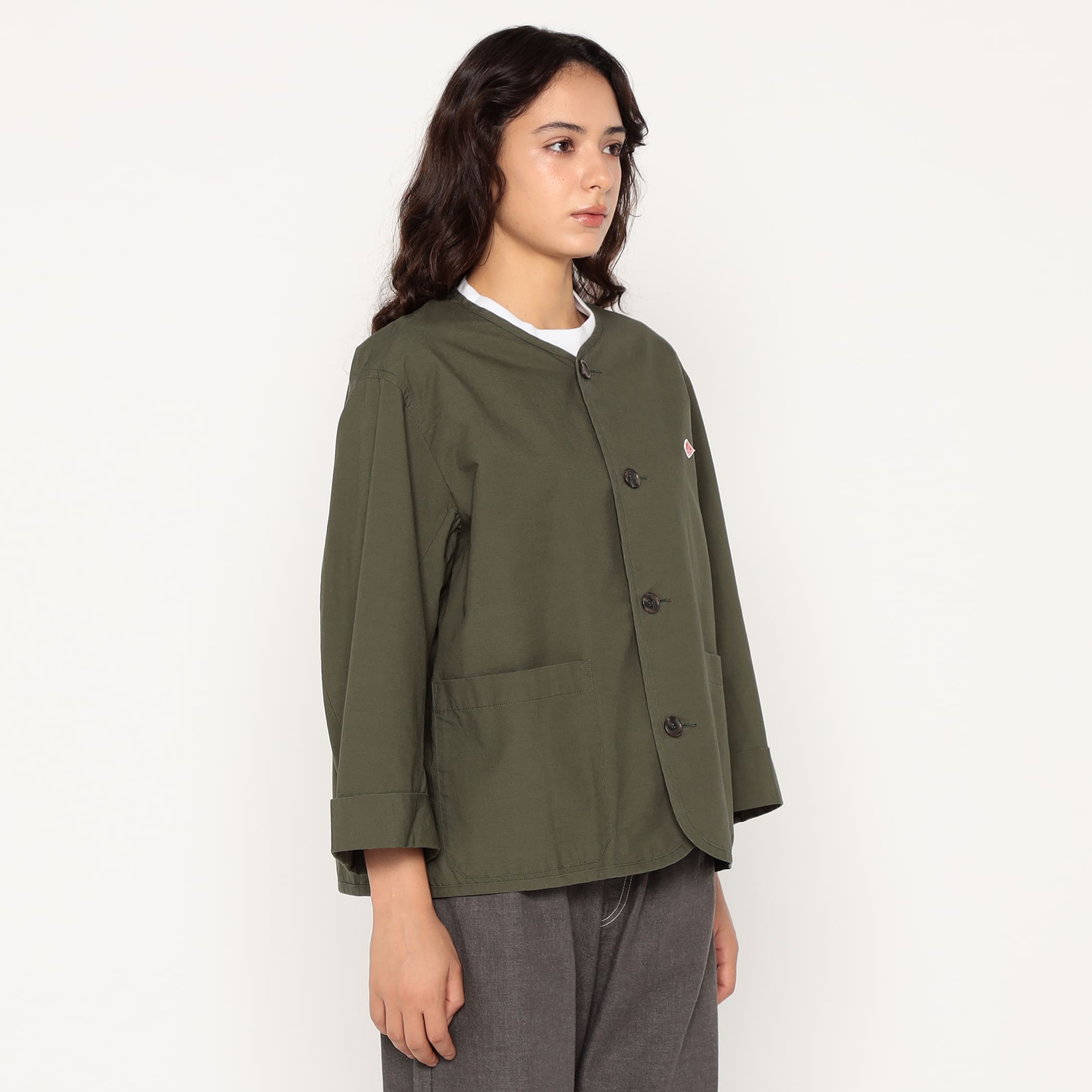 DANTON Women's Downproof Collarless Short Jacket