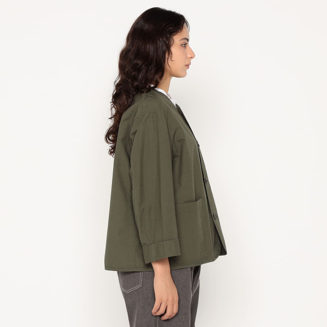 Women's Downproof Collarless Short Jacket