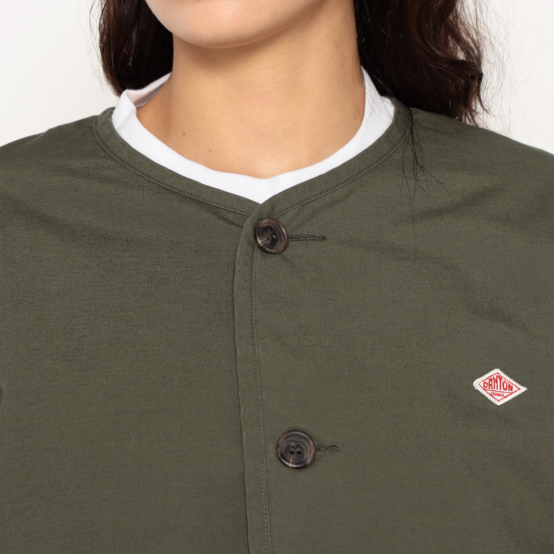 Women's Downproof Collarless Short Jacket