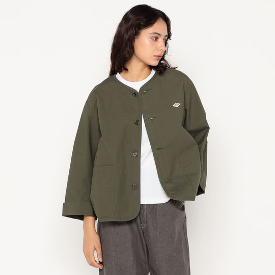 Women's Downproof Collarless Short Jacket