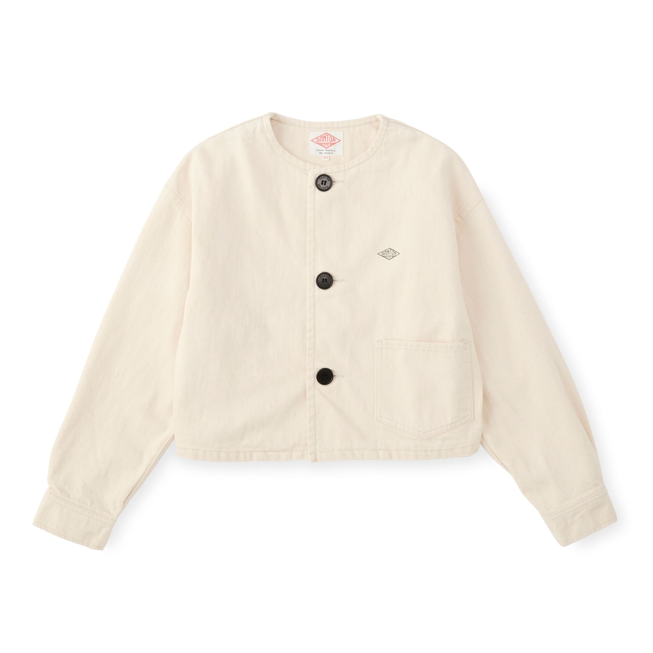 DANTON Women's Cotton Drill Collarless Short Jacket