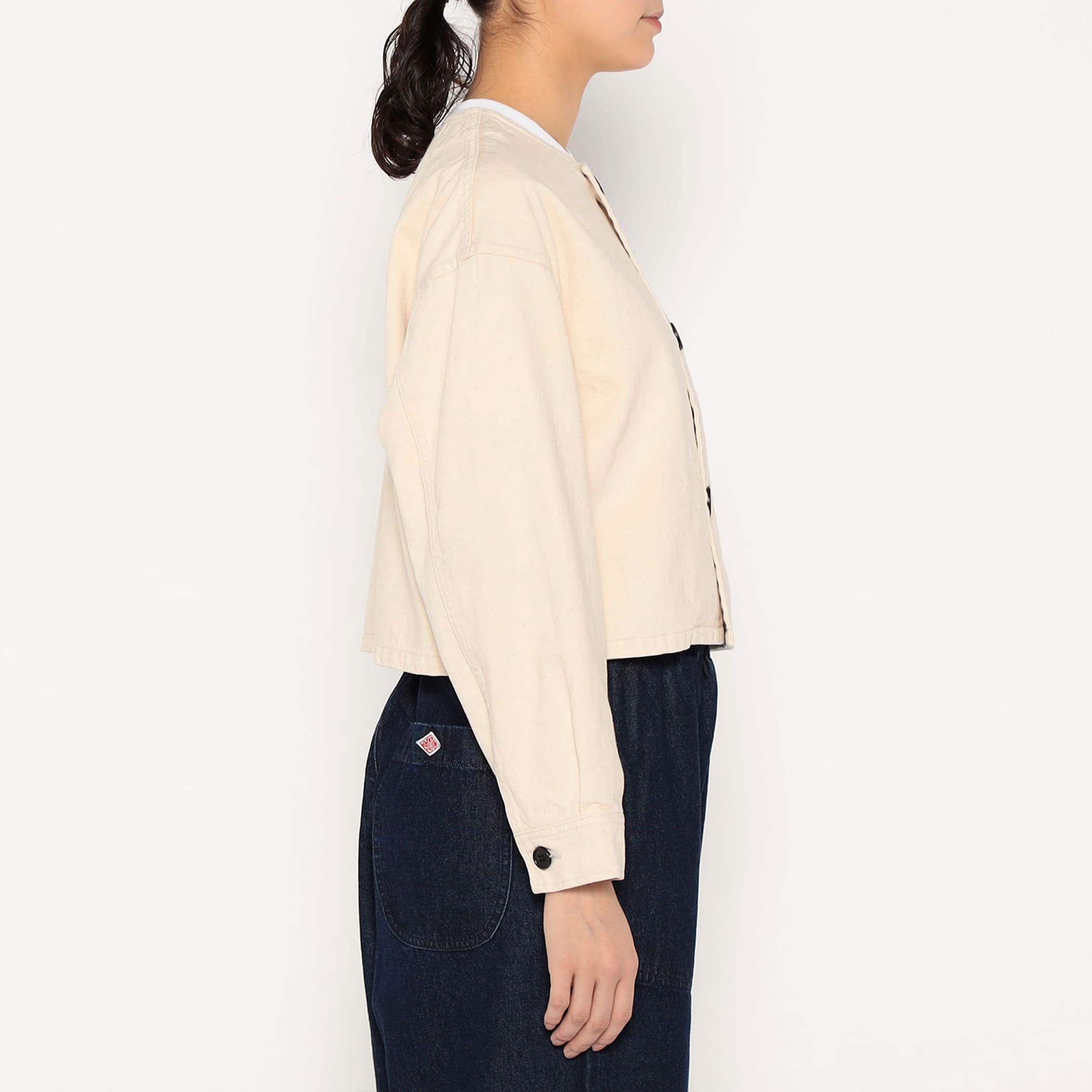 DANTON Women's Cotton Drill Collarless Short Jacket