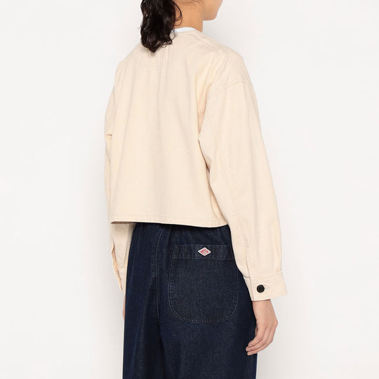 Women's Cotton Drill Collarless Short Jacket