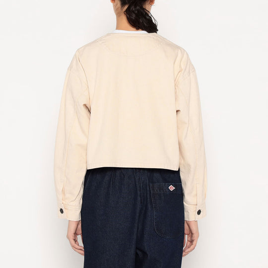 Women's Cotton Drill Collarless Short Jacket