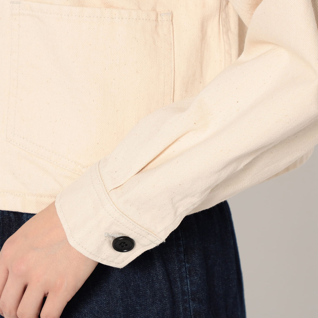 Women's Cotton Drill Collarless Short Jacket