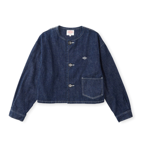 Women's Denim Collarless Short Jacket