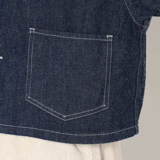 Women's Denim Collarless Short Jacket