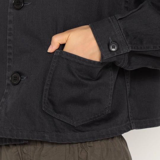 Women's Cotton Drill Collarless Short Jacket