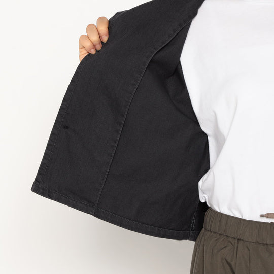 Women's Cotton Drill Collarless Short Jacket