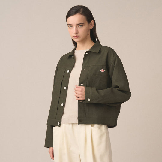 Women's Polyester Twill Jeans Jacket Style Shirt Blouson