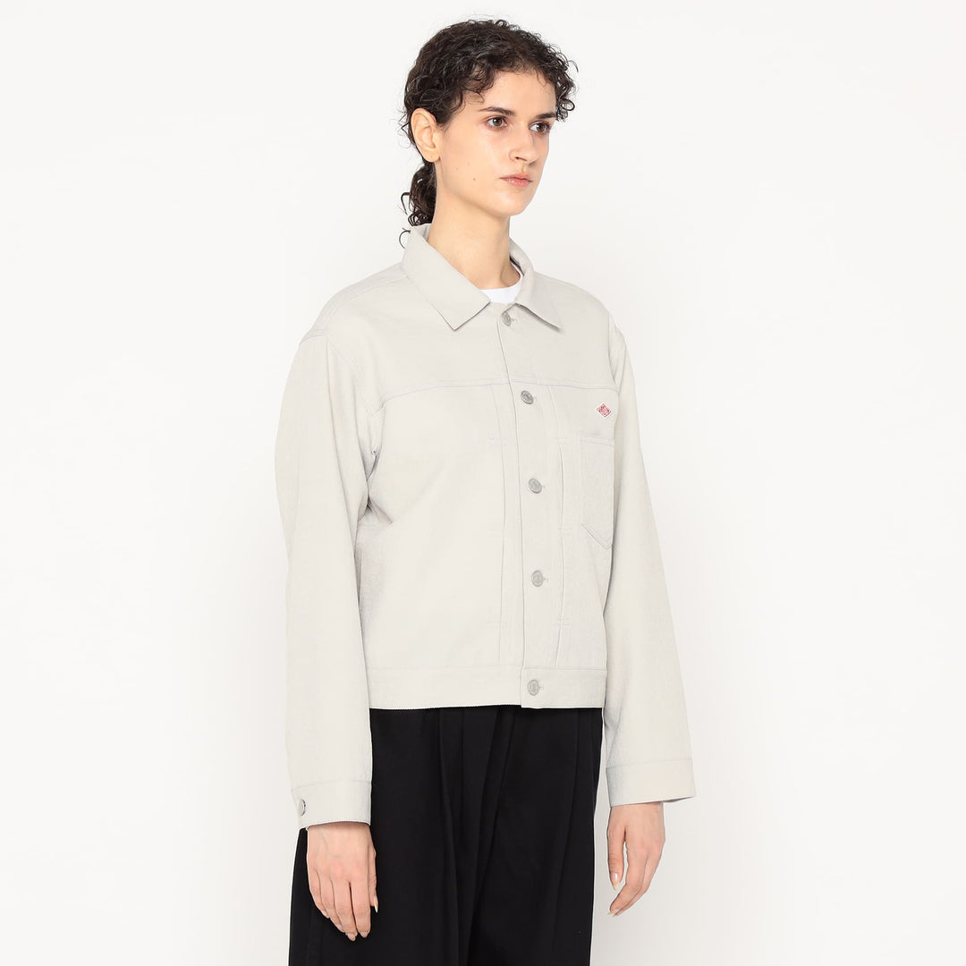 Women's Polyester Twill Jeans Jacket Style Shirt Blouson